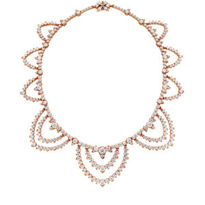 40.95 ctw. Aerial Diamond Collar in 18K Rose Gold
