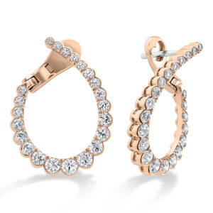 1.65 ctw. Aerial Regal Diamond Hoops Medium in 18K Rose Gold