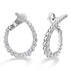 1.65 ctw. Aerial Regal Diamond Hoops Medium in 18K White Gold