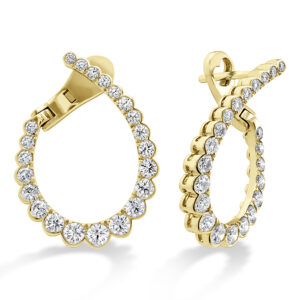 1.65 ctw. Aerial Regal Diamond Hoops Medium in 18K Yellow Gold