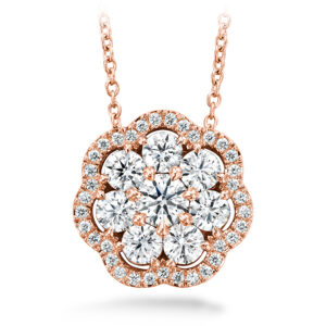 1.45 ctw. Aurora Cluster Pendant in 18K Rose Gold