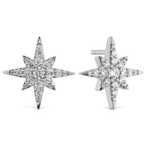 0.43 ctw. Charmed Starburst Earrings in 18K White Gold